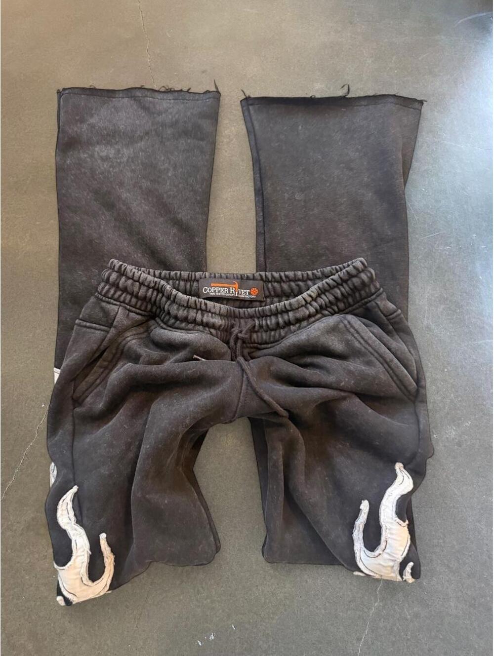 Copper Rivet Flame Stack Flare Pants | Women’s Size S/M - Picture 2 of 4